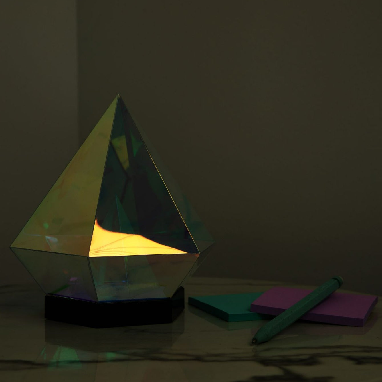 Iridescent Diamond Lamp